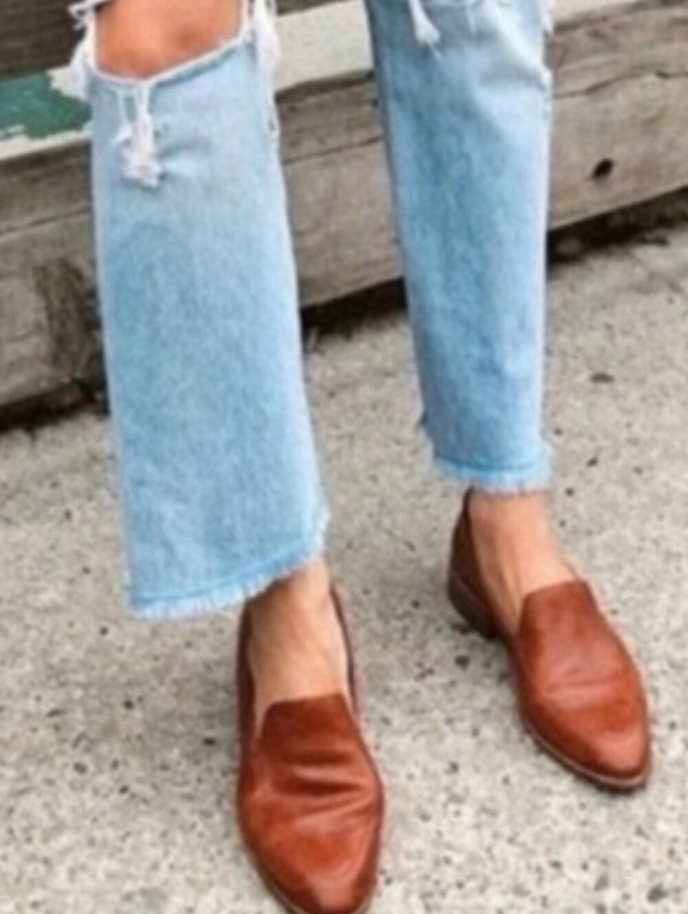 Madewell Brown Leather Pointed-Toe Flats